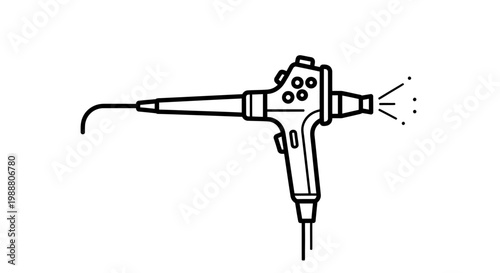 Endoscope medical device for diagnostics and surgery, vector illustration