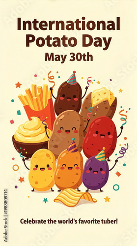 International Potato Day Illustration with Characters and Traditional Dishes