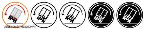Flat truck rollover icons, in outline and solid styles