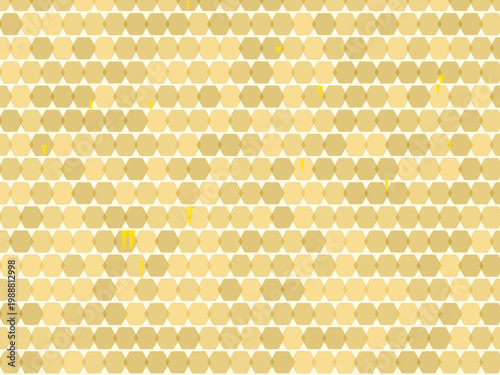 Hexagon Honeycomb Honey Drip Pattern Background