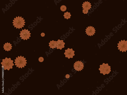 Brass Gear Cog Steampunk Pattern Background