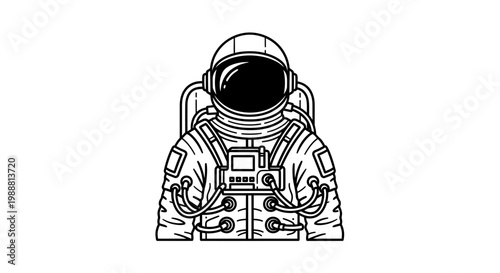 Astronaut illustration, space exploration, science, technology, and adventure