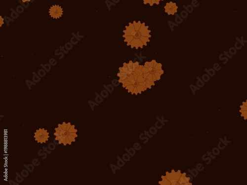 Industrial Steampunk Gears Clockwork Pattern Design