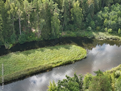 A 180-degree bend in the river. A turning of the river backwards.