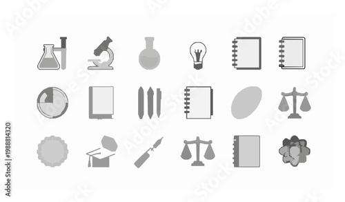 Education outline icons set science chemistry art study symbols vector eps10