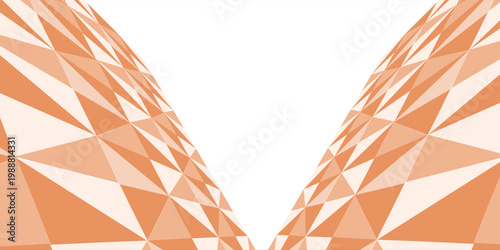 Apricot crush monochrome geometric seamless mosaic pattern with triangles, vector