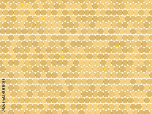 Hexagon Honeycomb Honey Drip Pattern Background