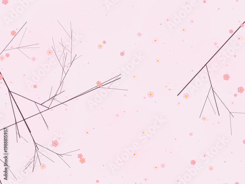 Japanese Sakura Cherry Tree Pattern Background