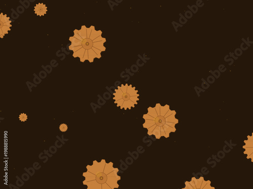 Brass Gear Cog Steampunk Pattern Background