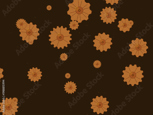 Vintage Industrial Steampunk Gear Pattern Design Backdrop