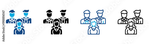 Team Management Icon Multiple Style Vector Illustration