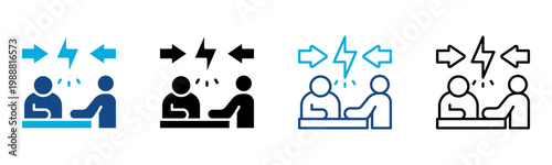 Conflict Resolution Icon Multiple Style Vector Illustration