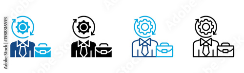 Employee Icon Multiple Style Vector Illustration