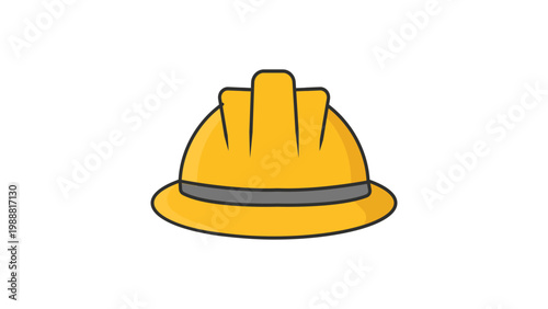 Fotografia Yellow construction hard hat vector icon illustration