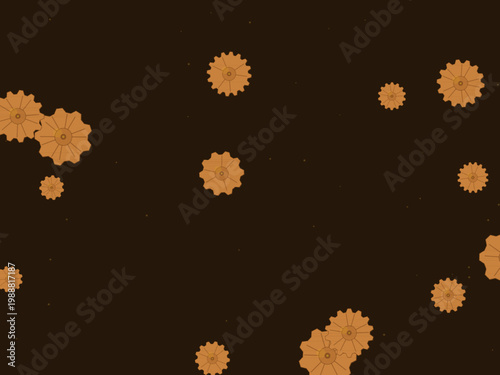Vintage Industrial Steampunk Gear Pattern Design Backdrop