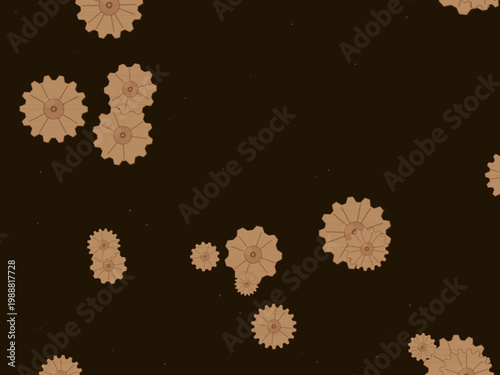 Brass Gear Cog Steampunk Pattern Background