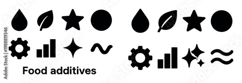 Food icons with drop leaf star minimal