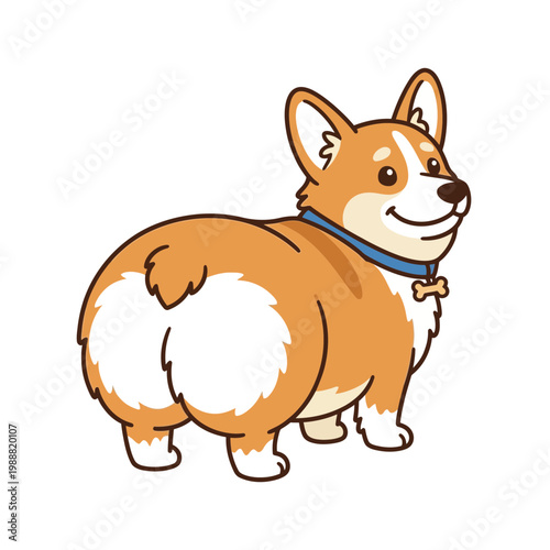 A cute corgi dog stands happily outdoors in a natural setting.