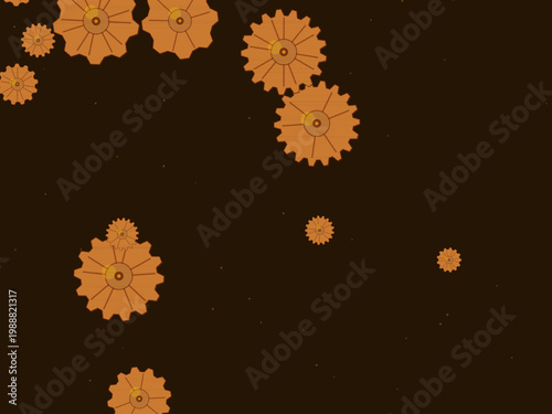 Vintage Industrial Steampunk Gear Pattern Design Backdrop