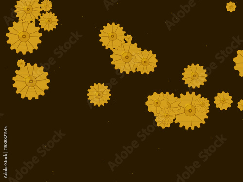 Steampunk Gears Mechanical Pattern Industrial Background