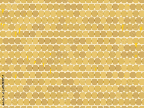 Hexagon Honeycomb Honey Drip Pattern Background