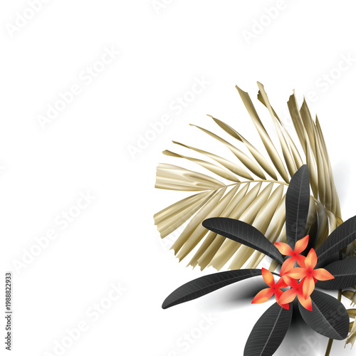 Minimal Tropical Leaves Frame with Elegant Botanical Border Design