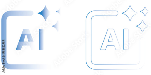 Artificial intelligence icon in flat style. AI generate vector illustration on isolated background. Prompt algorithm sign business concept.