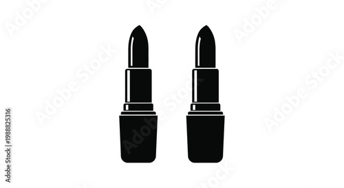 Two black lipsticks shown against a white background a striking silhouette