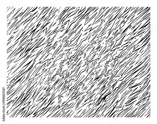 Abstract diagonal engraved line pattern, hand drawn hatching texture background, organic wavy zigzag vector illustration