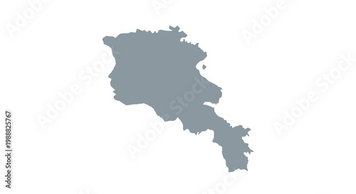 A gray silhouette depicting the country of armenia showcasing its geographical boundaries high quality professional detailed