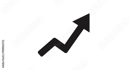 Black arrow pointing upward with zigzag pattern