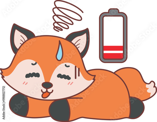 Cute set of Fox sticker with activity. Fox with variation of activity