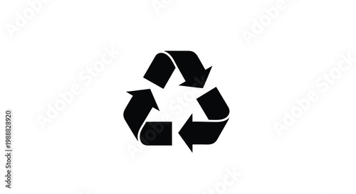Black and white recycling symbol promoting environmental sustainability