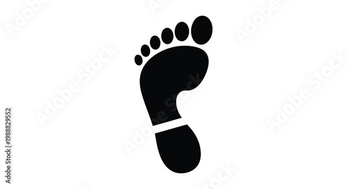 Black footprint silhouette a simple icon of human foot impression