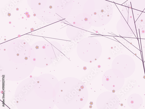 Japanese Sakura Cherry Tree Pattern Background
