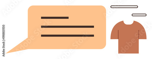 Communication, messaging, user interaction, customer service, online chats, social networking. A speech bubble next to a simplified human figure. Communication and messaging concept