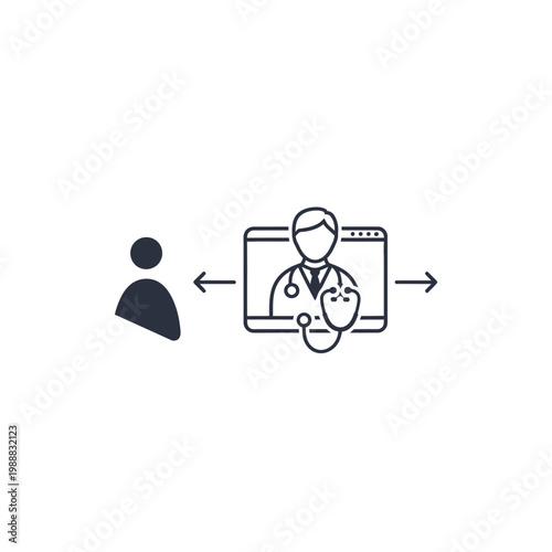 Online medical consultation with doctor.