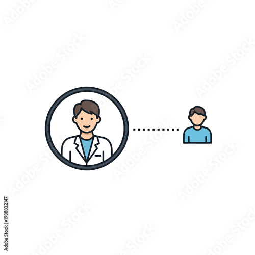 Doctor consulting a patient online.