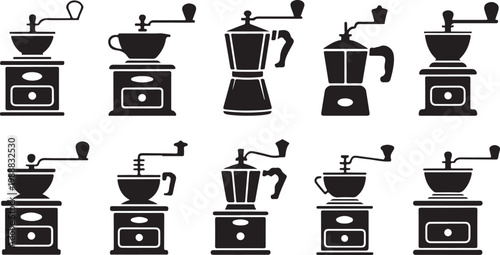 Black and white of home furniture and appliances isolated on white background sofa