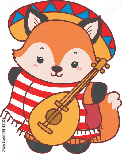 Cute set of Fox sticker with activity. Fox with variation of halloween theme