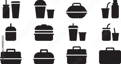 Black flat of various hats and caps isolated on white background black hat beanie flat fashion accessory