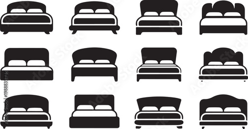 Black silhouette line collection of various types of shoes boots sandals sneakers and heels with transparent background