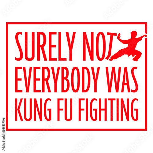 Surely Not Everybody Was Kung Fu Fighting – a brilliant, deadpan punchline to one of the most iconic songs ever. Perfect for music lovers and anyone with a sharp, skeptical sense of humor.