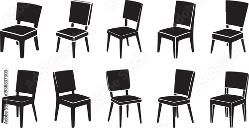 Minimalist black and white of antique wooden chairs with curved backs and turned legs antique chair