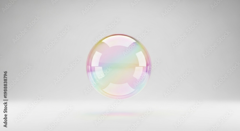 Naklejka premium Iridescent Soap Bubble Floating