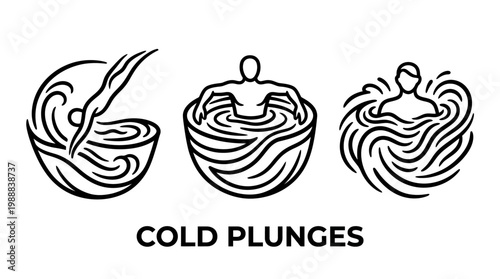 Illustrative Depiction of Cold Plunges - A Refreshing and Invigorating Experience.