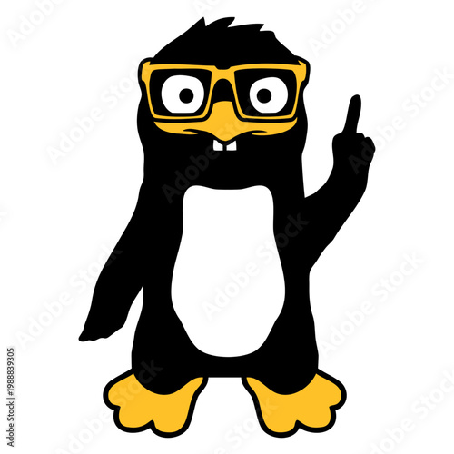 A smug, nerdy penguin with oversized glasses and a raised finger – always ready to correct you. Hilarious for nerd culture fans and anyone who loves a know-it-all animal with serious attitude.
