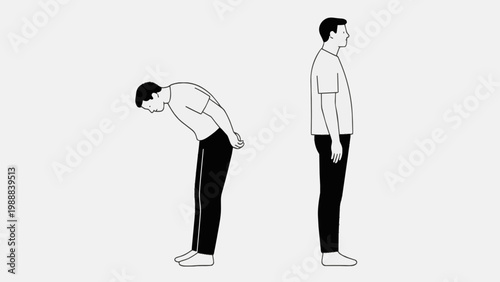 Illustration of a man suffering from back pain and poor posture