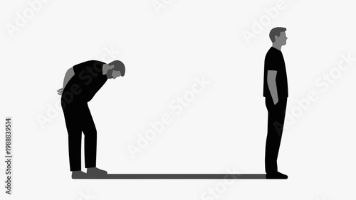 Illustration of a man suffering from back pain and poor posture