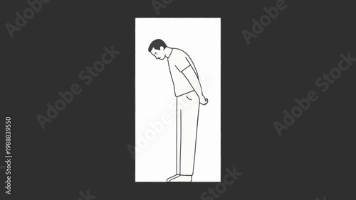 Illustration of a man suffering from back pain and poor posture